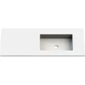 Balmani Tablo Stretto asymmetrisch rechtse wastafel matte Solid Surface 120 x 55 cm
