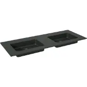 Storke Scuro dubbele wastafel mat kwarts 120 x 46 cm