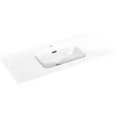 Linie Baro enkele wastafel Glanzend Witte porselein 100 x 46 cm