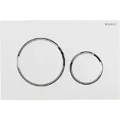 Geberit Sigma 20 bedieningsplaat kleuren:plaat-ring-knop Wit-Chroom-Wit
