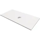 Balmani Facetta enkel wastafelblad Mat Witte Solid Surface 42 x 21 cm
