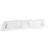 Storke Mata dubbele wastafel matte solid surface 150 x 52 cm