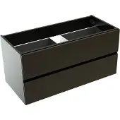 Storke Edge zwevende wastafelonderkast 100 x 46 cm Mat Zwart 2 lades