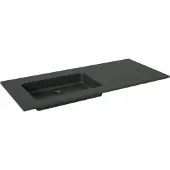 Storke Scuro asymmetrisch linkse wastafel mat kwarts 120 x 52 cm combinatie kast 45 cm