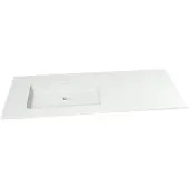 Storke Mata asymmetrisch linkse wastafel matte solid surface 130 x 52 cm combinatie kast 45 cm