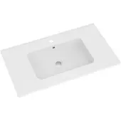 Linie Vano enkele wastafel mat composiet marmer 80 x 46 cm
