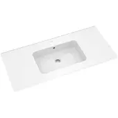 Linie Vano enkele wastafel glanzend composiet marmer 100 x 46 cm
