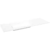 Storke Mata asymmetrisch linkse wastafel matte solid surface 140 x 52 cm combinatie kast 35 cm