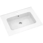 Linie Vano enkele wastafel glanzend composiet marmer 60 x 46 cm
