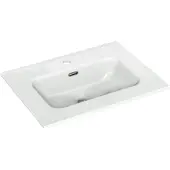 Linie Baro enkele wastafel Glanzend Witte porselein 60 x 46 cm