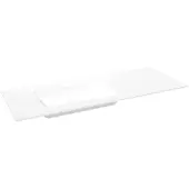 Storke Mata asymmetrisch linkse wastafel matte solid surface 130 x 52 cm combinatie kast 35 cm