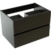 Storke Edge zwevende wastafelonderkast 75 x 52 cm Mat Zwart 2 lades
