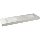 Balmani Arcato dubbele wastafel matte Solid Surface 180 x 55 cm, exclusief crepine