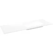 Storke Mata asymmetrisch rechtse wastafel matte solid surface 140 x 52 cm combinatie kast 35 cm