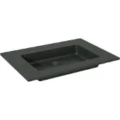 Storke Scuro enkele wastafel mat kwarts 75 x 52 cm