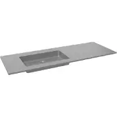 Storke Scuro asymmetrisch linkse wastafel mat kwarts 140 x 52 cm combinatie kast 45 cm