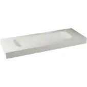 Balmani Arcato enkele wastafel voor 2 kraangaten matte Solid Surface 150 x 55 cm, exclusief crepine
