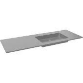 Storke Scuro asymmetrisch rechtse wastafel mat kwarts 140 x 52 cm combinatie kast 35 cm