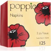 Ambiente 250x stuks 2-laags papieren tafelservetten rood 33 x 33 cm