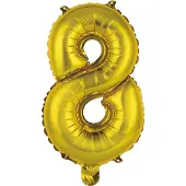 Amscan Folieballon Cijfer 8 35 Cm Goud