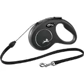 Flexi rollijn classic cord zwart S 8 mtr