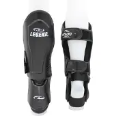 Legend Sports Kickboks Scheenbeschermers Heren/Dames Zwart Leer - Verschillende kleuren en maten - Gemaakt van runderleder
