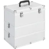 vidaXL Make-up koffer 37x24x40 cm aluminium zilverkleurig
