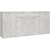 vidaXL Dressoir 160x36x75 cm bewerkt hout betongrijs