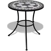vidaXL Mozaïektafel 60 cm zwart/wit online kopen