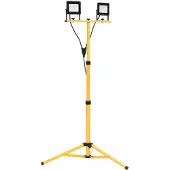 vidaXL LED-flitser met statief, 2x30W, warm wit licht