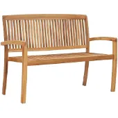 vidaXL Tuinbank 2-zits stapelbaar 120 cm massief teakhout