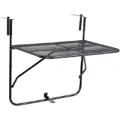 vidaXL - Balkontafel - 60x40 - cm - staal - zwart