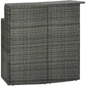 vidaXL Tuinbartafel 120x55x110 cm poly rattan grijs