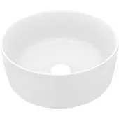 vidaXL Luxe wastafel, rond, mat wit, 40x15 cm, keramiek