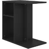 vidaXL Bijzettafel 50x30x50 cm bewerkt hout zwart