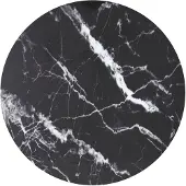 vidaXL Tafelblad Ø90x1 cm gehard glas met marmeren design zwart
