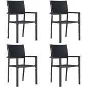vidaXL Tuinstoel 4 st rattan-look kunststof zwart