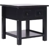 vidaXL Bijzettafel 40x40x40 cm paulowniahout zwart
