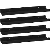 vidaXL Wandschappen 4 st 40x9x3 cm zwart