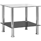 vidaXL Bijzettafel 45x50x45 cm gehard glas transparant