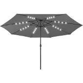vidaXL Parasol met LED-verlichting 400 cm antracietkleurig