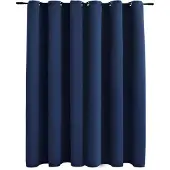 vidaXL Gordijn verduisterend met metalen ringen 290x245 cm blauw