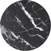 Super Merchant Tafelblad Ø80x1 cm gehard glas met marmeren design zwart