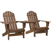 vidaXL Tuinstoelen Adirondack met tafeltje massief vurenhout bruin