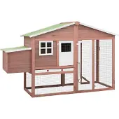 vidaXL Kippenhok met nestkast massief vurenhout mokka en wit