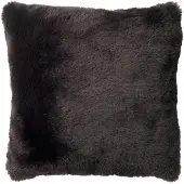 Dutch decor - ZAYA - Kussenhoes 45x45 cm - bontlook - effen kleur - Raven - zwart