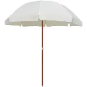 vidaXL Parasol met stalen paal 240 cm zandkleurig