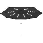 vidaXL Parasol met LED-verlichting 400 cm zwart