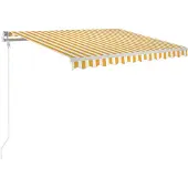 vidaXL Luifel automatisch uittrekbaar 300x250 cm geel en wit