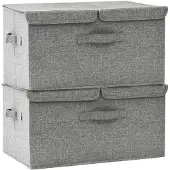 vidaXL Opbergboxen 2 st 50x30x25 cm stof grijs